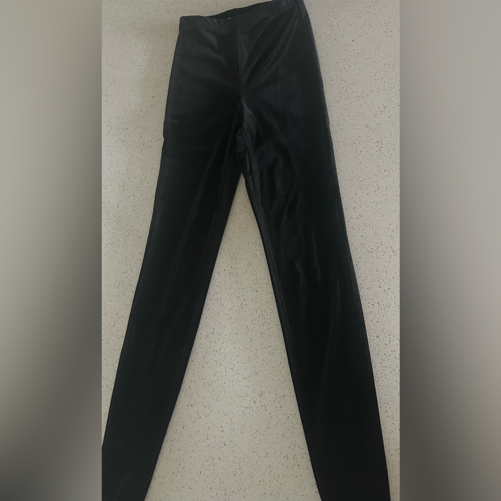 Good American Sleek Black velour Leggings size XS